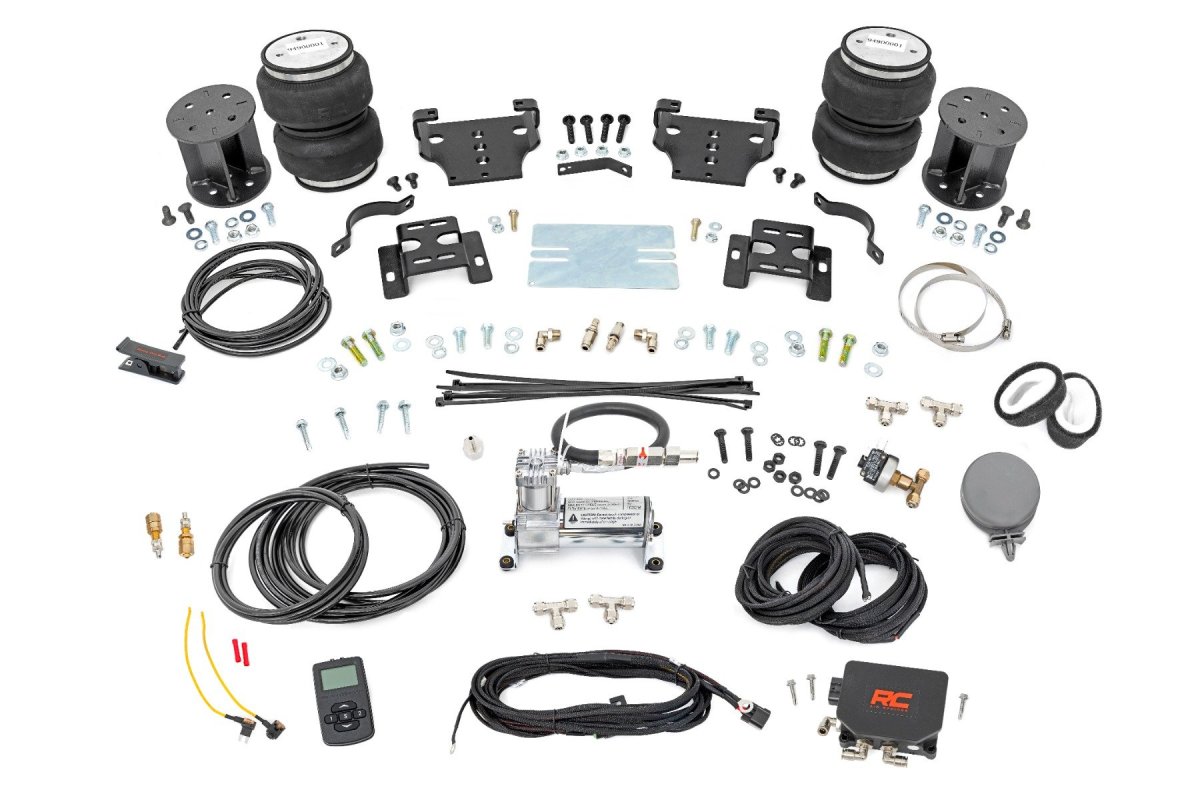 Chevrolet Silverado 2500 HD Air Spring Kit - Rear - Rough Country - w/compressor | Wireless Controller | 6 Inch Lift Kit - '01-'10